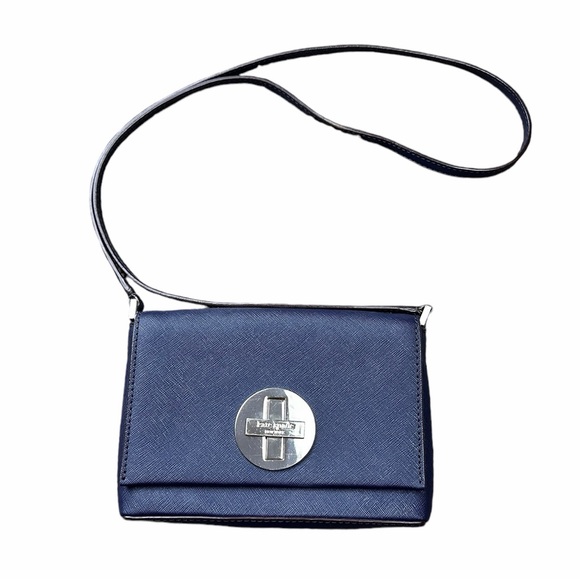 kate spade Handbags - Kate Spade Navy Crossbody with Silver Turnlock